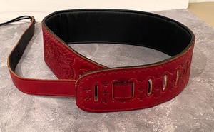 lot 118 image: Levys Red Leather Guitar Strap