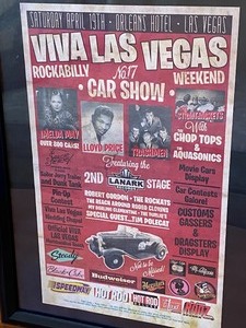 lot 25 image: Viva Las Vegas Rockabilly Car Show Framed Poster Featuring The Trashmen