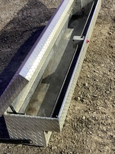 WeatherGuard 8ft Diamond Plate Aluminum Bed-Rail Toolbox