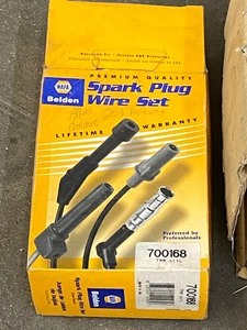 Box Lot Of Assorted Oil Seals, Battery Cables, Spark Plug Wires, Etc