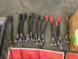 Box Lot Of Assorted Wrench Sets, Air Filter, Battery Cables, Etc