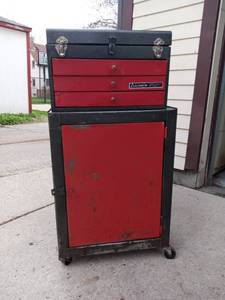 lot 10 image: Vintage 1970s Alltrade Inc Tool Cabinet W Tools