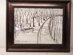 lot 138 image: Custom Framed Drawing The Office by Dick Maw
