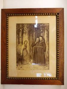 lot 141 image: Custom Framed Smiling Monk Print by Aechtkes Mincher