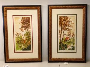 lot 147 image: Custom Limited Edition Framed French Etchings
