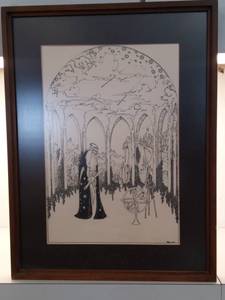 lot 157 image: Framed Original Drawing by Bentson