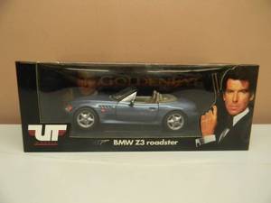lot 32 image: UT MODELS 118 SCALE DIECAST - JAMES BOND 007 - GOLDEN EYE BMW Z3 ROADSTER - NEW IN BOX - SEE PICTURES