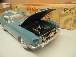 lot 38 image: GREAT GREAT PIECE - 1 of a KIND -  FULLY CUSOMIZED Wen Mac AMF 1967 Ford Motorized Mustang GT Fastback Original Box - PLEASE SEE PICTURES - AWESOME