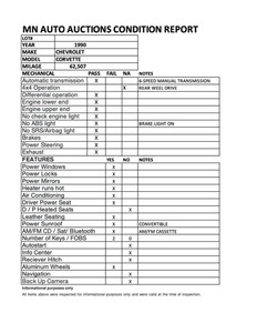 lot 69 image: 1990 Chevrolet Corvette Convertible - 62,516 MILES - 6-Speed Manual Transmission -