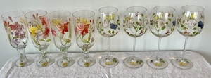 lot 97 image: Lenox and Block Hand Painted Stemmed Glassware