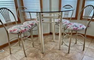 lot 127 image: Glass Top Table with 4 Chairs