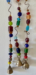 lot 134 image: Attractive Bright and Colorful Beaded and Glass Wall Art