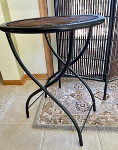 lot 311 image: Tri-Fold Room Divider with Matching Accent Table