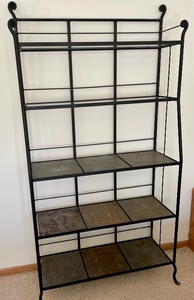lot 282 image: Large Bakers Rack with Tiled and Glass Shelves