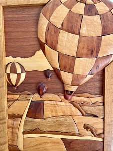 lot 339 image: Wonderful Wooden Hot Air Balloon Art