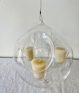 lot 295 image: Hanging Glass Candle Ball and 2 Holiday Figurines