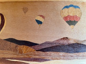 lot 340 image: Hudson Rive Inlay Hot Air Balloon Art