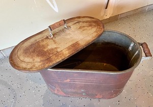 lot 351 image: Vintage Copper Boiler and a Log Roller