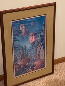lot 17 image: Framed Hot Air Balloon Journey Over Ohm by Randal Spangler