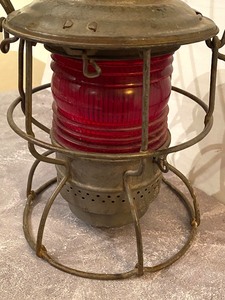 lot 26 image: The Adams & Westlake Company Railroad Lantern w Red Globe