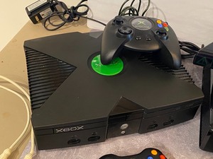 lot 55 image: X-Box and X-Box 360 Gaming Console and Three Controllers