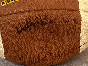 lot 73 image: Signed MN Vikings Football Bob Lurtsema, Bob Bryant, Wally Hilenberg and Chuck Foreman