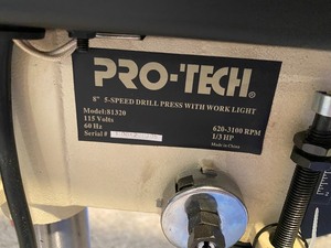 lot 246 image: Pro-Tech Drill Press Model 81320