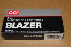 50 CCI Blazer 9mm 115 Gr TMJ Ammo