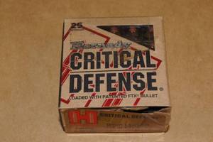 25 Hornady Critical Defense 9mm Luger 115 Gr FTX Ammo