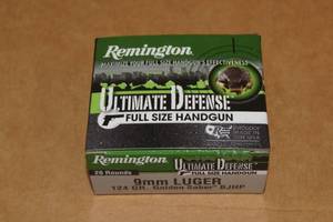 20 Remington Ultimate Defense 9mm Luger 124 Gr BJHP Ammo
