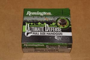 20 Remington Ultimate Defense 9mm Luger 124 Gr BJHP Ammo