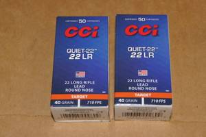 100 CCI Quiet-22 .22 LR 40 Gr LRN Ammo