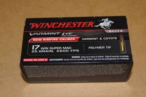 50 Winchester Elite Varmint HE .17 WSM 25 Gr Polymer Tip Ammo