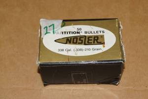 27 Nosler Partition .338 Cal 210 Gr Spitzer Bullets