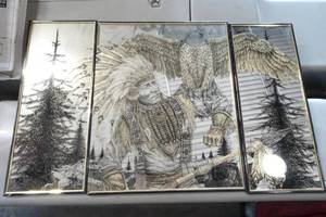 Etched and Mirrored Glass Art Set