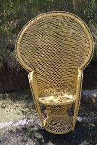 Vintage High Back Wicker Chair