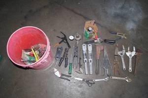 Plastic Bucket of Hand Tools