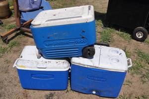 3 Large Coolers