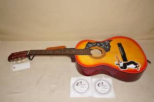 lot 3 image: Sunburst Finish Acoustic Guitar