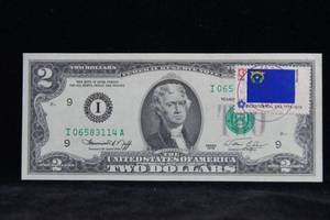 lot 41 image: Nevada Stamped 1976 First Day of Issue $2 Bill