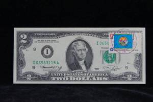 lot 42 image: Montana Stamped 1976 First Day of Issue $2 Bill