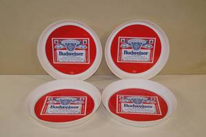 lot 57 image: 4 Plastic Budweiser Serving Trays