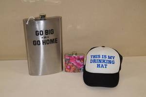 lot 64 image: Large Flask, Small Flask, Drinking Hat