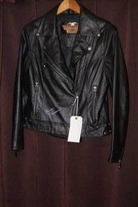 Ladies Harley Davidson Black Leather Jacket - M
