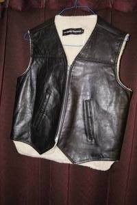 Vintage AMF-Harley Davidson Black Leather Vest with Liner