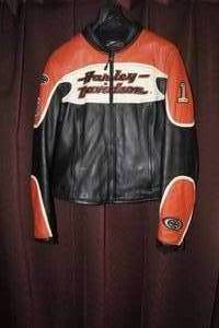 Ladies Harley Davidson Leather Jacket with Liner - L