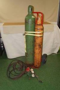 Oxy-Acetylene Welding Outfit with Tanks and Cart