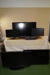 3 Monitors and 3 TVs