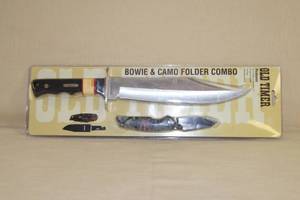 Schrade Old Timer Bowie and Camo Folder Knife Set