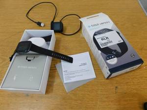 lot 64 image: Fitbit Versa 2 Health and Fitness Smartwatch - BlackCarbon Aluminum
